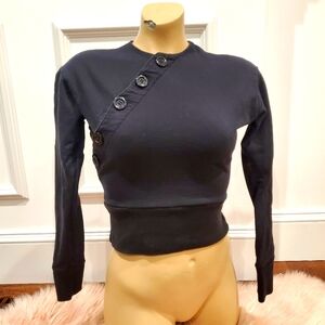 The Line by K xs (Xxs) black button front sweatshirt